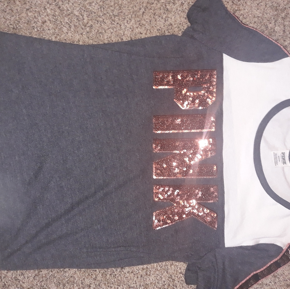 PINK SEQUIN TEE